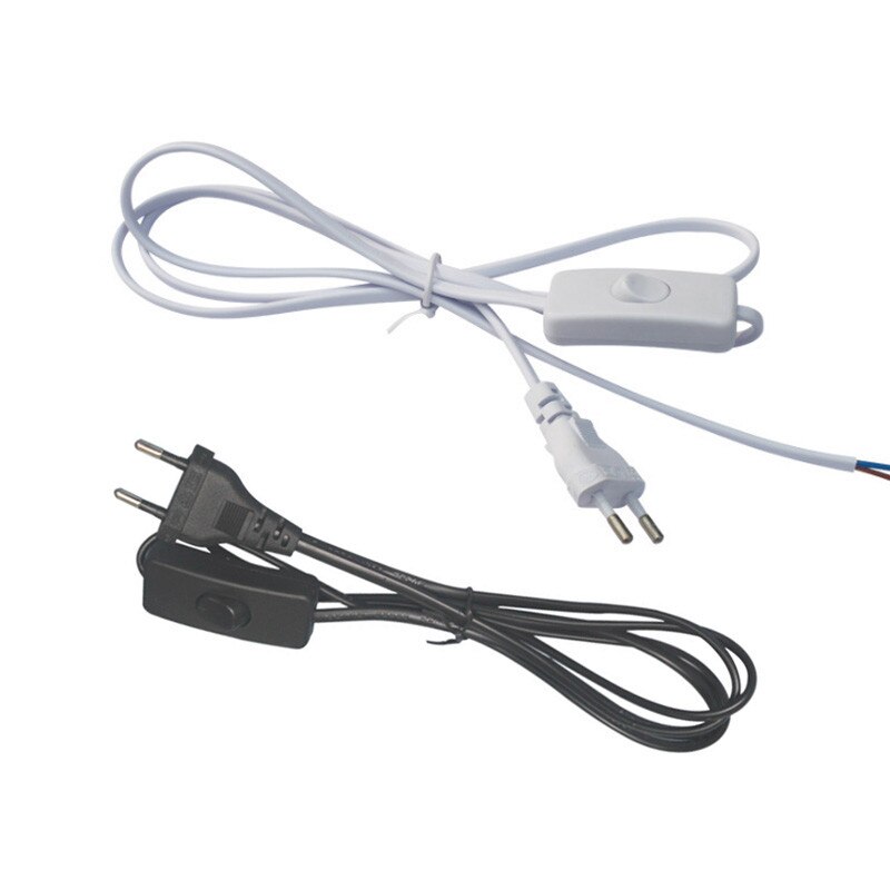 1.8M Switch on line Cable On Off Power Cord For LED Lamp with Button switch EU Plug Light Switching Wire Extension