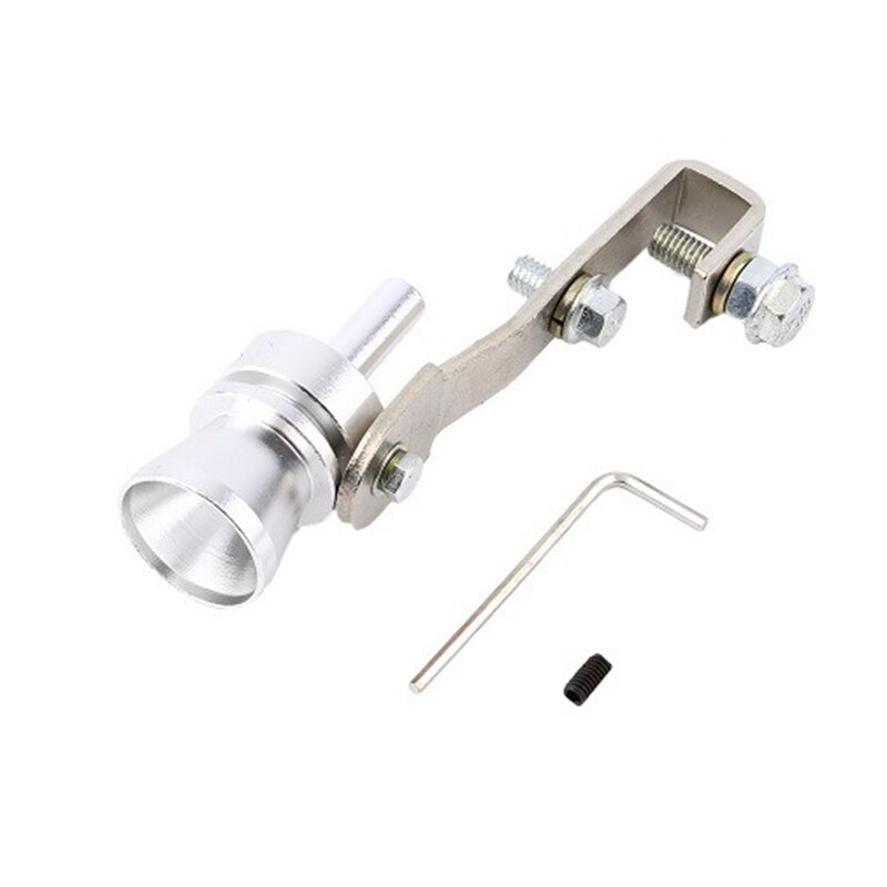 Universal Car Size S 18mm Turbo Sound Whistle Muffler Exhaust Pipe Auto Blow-off Valve Simulator for All Cars Accessories: silver