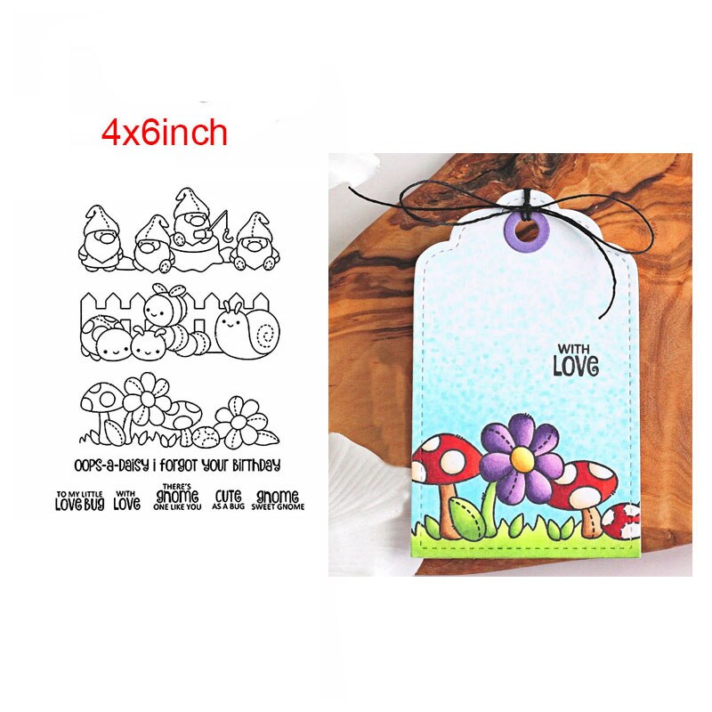 Mini dieren zinnen kabouters eten transparante stempels transparante stempels voor doe-het-zelf scrapbooking papier kaart: Ww0740 een 1