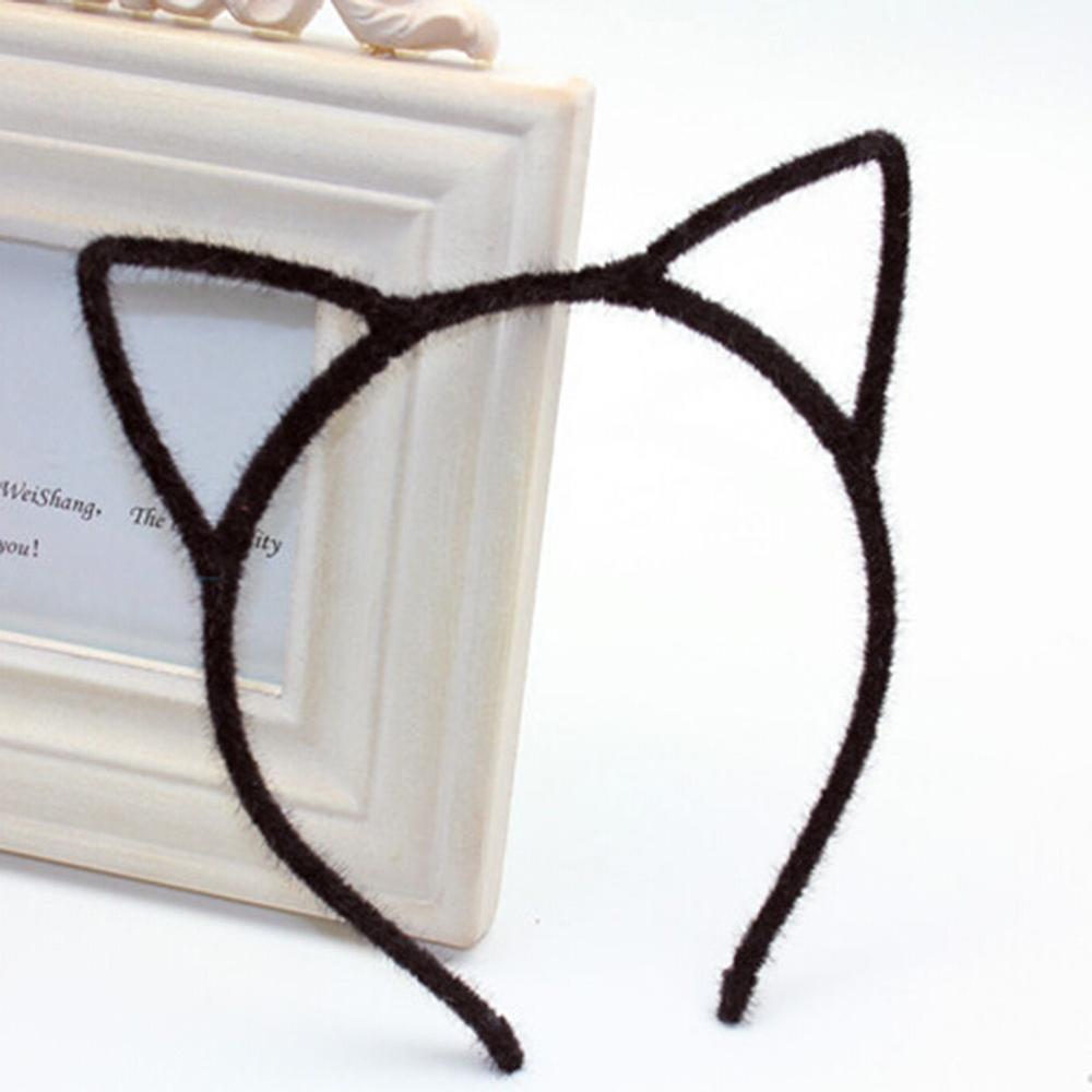 Cat Ear Hair Band Faux Fur Headband Hairbands Fine Hairstyle Decor Furry Hoop Hair Accessories Headwear: Black