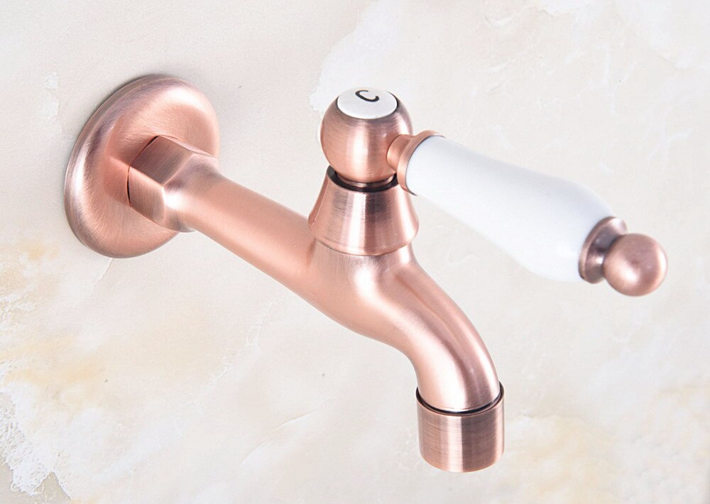 Wall Mount Cold Water Basin Faucet Antique Red Copper Washing Machine Taps Bathroom Mop Pool Taps Bibcocks Zh008: C Style
