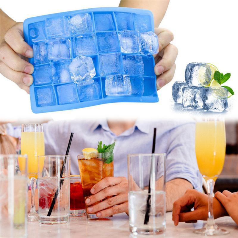 Tray Easy POP Out Silicone Round Cubes Maker Drink Freezer Jelly Moulds