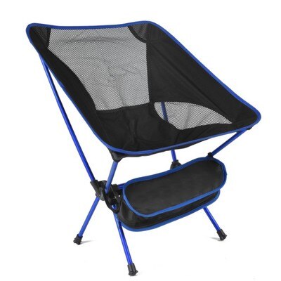 Udendørs bærbar ultra let foldestol udendørs fiskestol ved campingstol sæde belastning oxford aluminium klud picnic strand: Blå