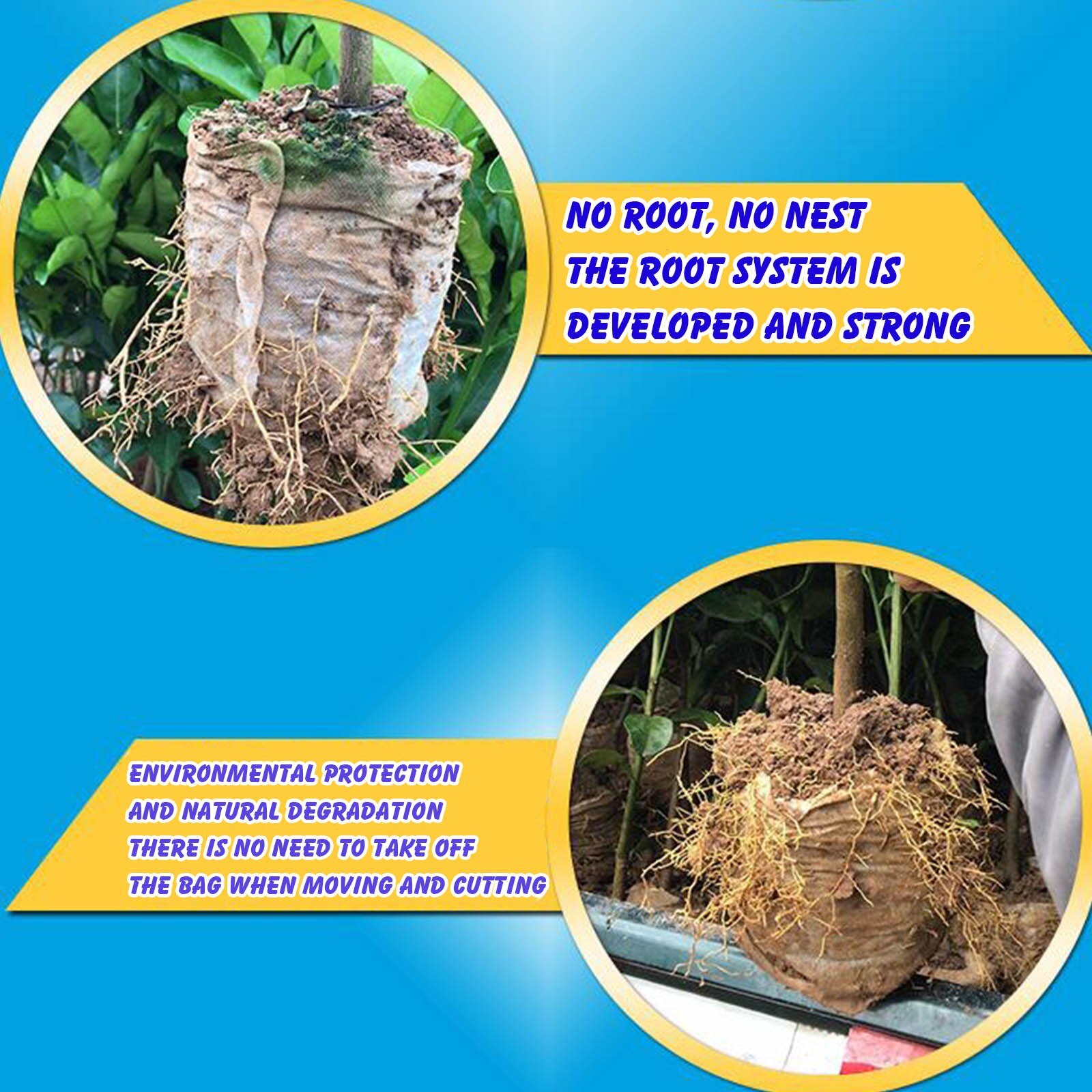 100pcs Seedling Plants Nursery Bags Organic Biodegradable Grow Bags Fabric Eco-friendly Ventilate Growing Planting Bags