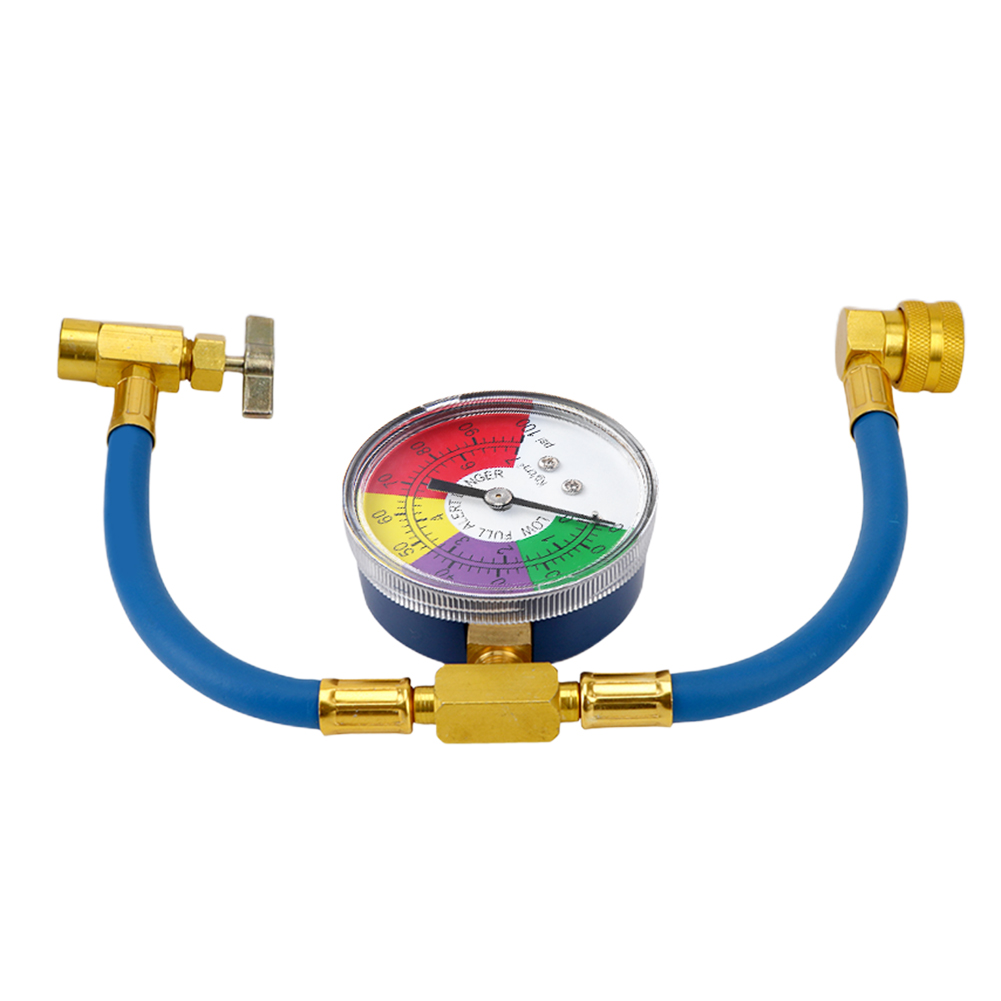 R134a air conditioning gas coolers with pressure gauge, refrigerant gas refill for cars, automotive refrigerant charging hose
