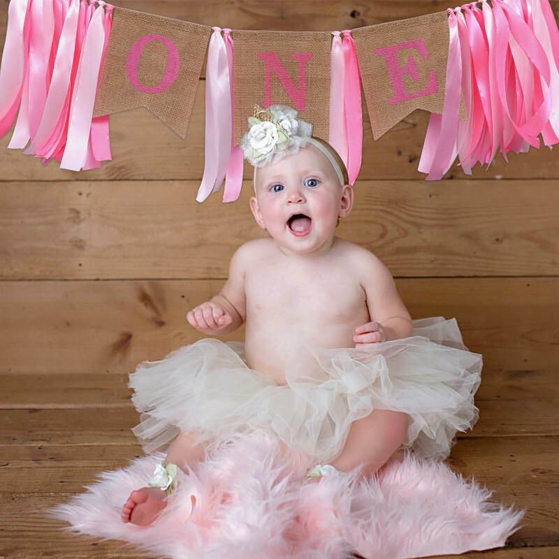 One Year Disposable Tableware 1st Birthday Banner Kids Happy Birthday Banner 1 One Year First Birthday Boy Baby Shower