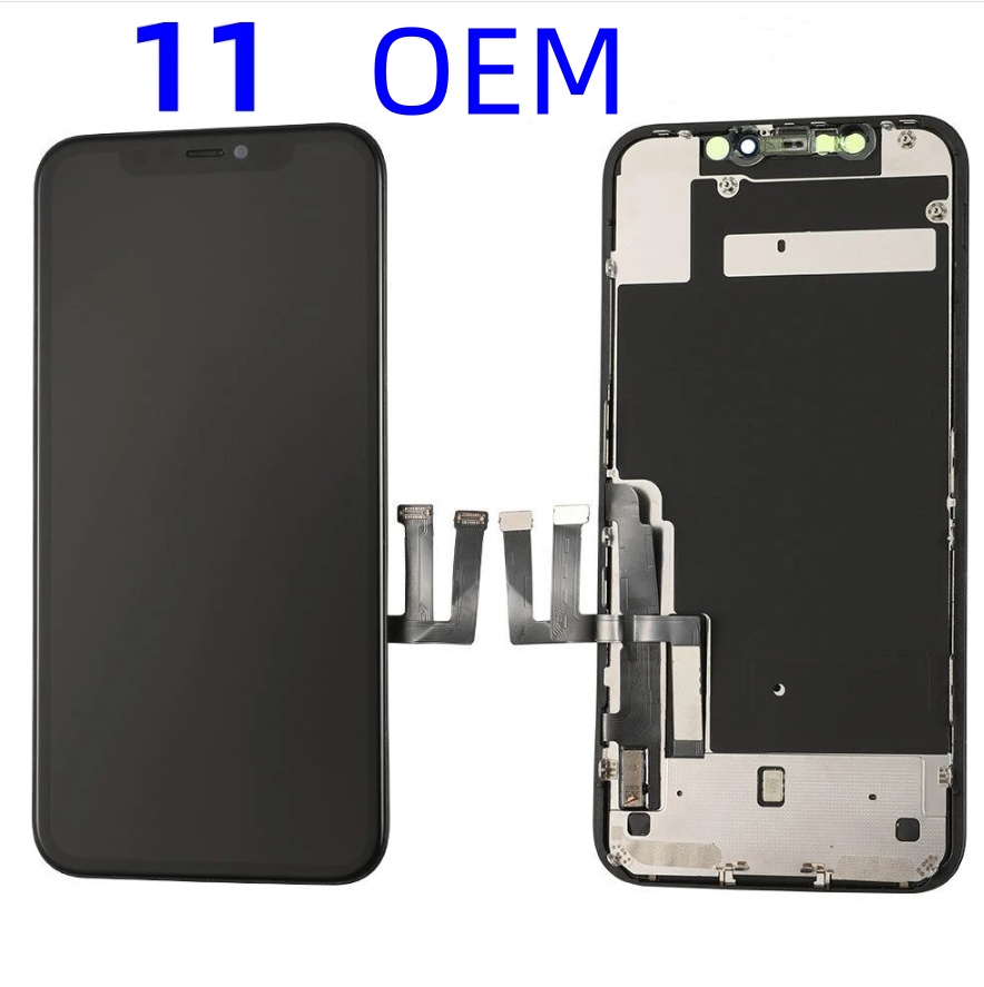 Lcd-skjerm til iphone 11 -skjerm med berøringsskjerm med 3d berøringsskjermerstatning fra fabrikken, skjerm til iphone 11 lcd: Rosa