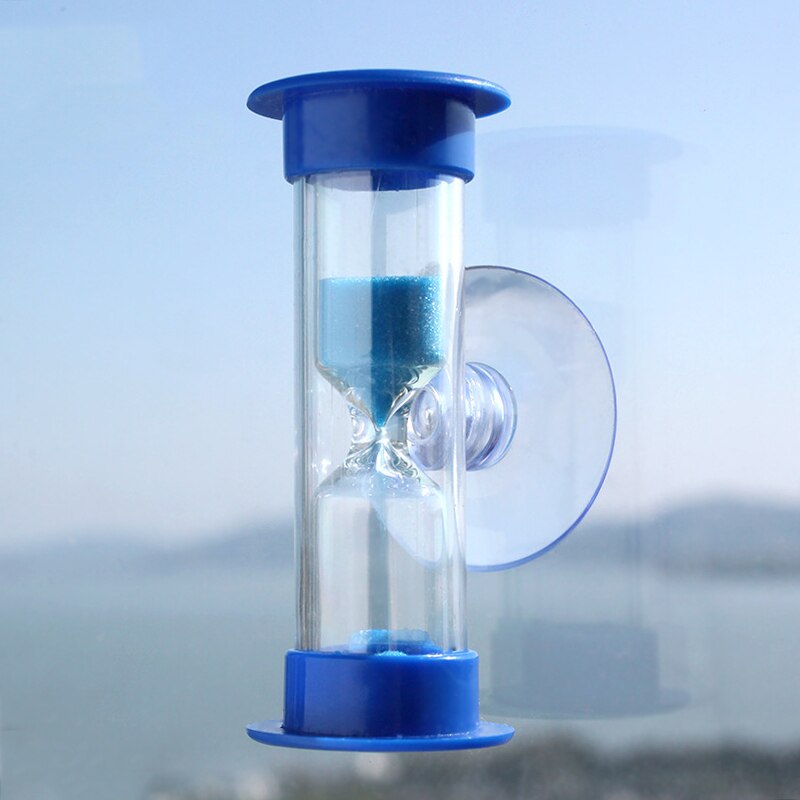 1pc 3 Minutes Hourglass Shower Timer Blue Sand Clock With Plastic Suction Cup Children Supplies Home Decoration