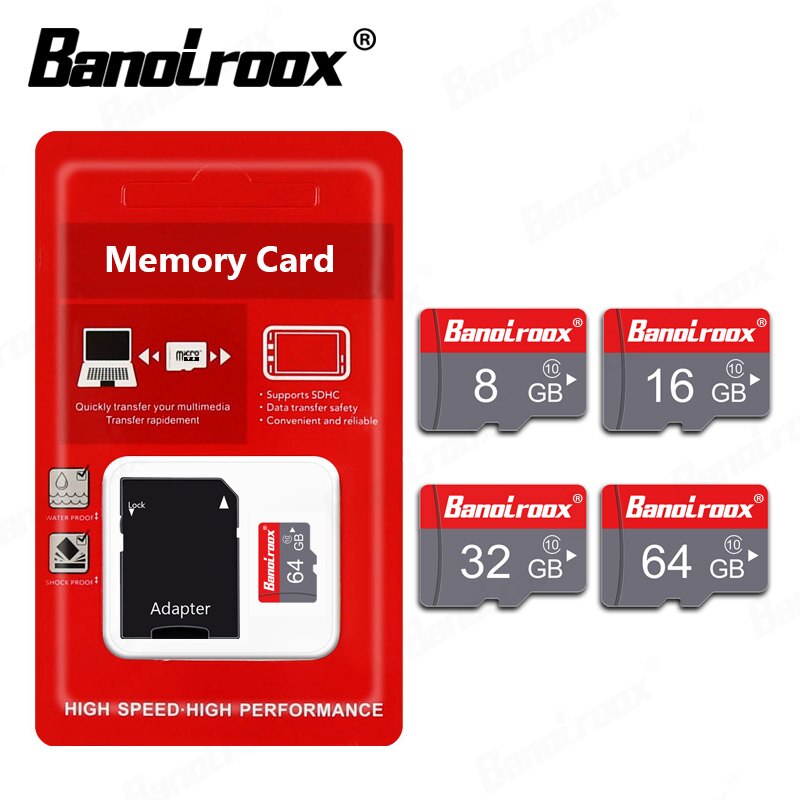 Banolroox Carte SD Speicher Karte 8GB 16GB class 10 128GB 64GB 32GB Mikro SD Karte hohe Geschwindigkeit Cartao de memoria Adapter