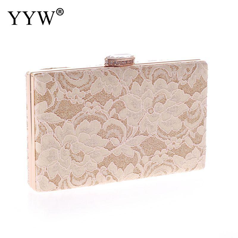 Yyw hul blonde hvid clutch taske til kvinder blomstret pochette mariage sac femme dame aften festtasker pung clutches sac