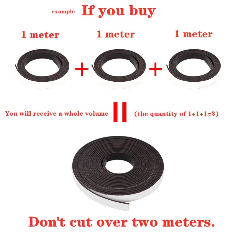 Sterke Flexibele Magneet Strip Zelfklevende Magneetband Rubber Magneet Tape Lengte 39.37Inch