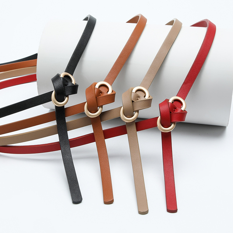 Zero Pin Casual Ladies Belt Youth Thin Belt Classic Vintage Waist Belt Jeans Dress Belts
