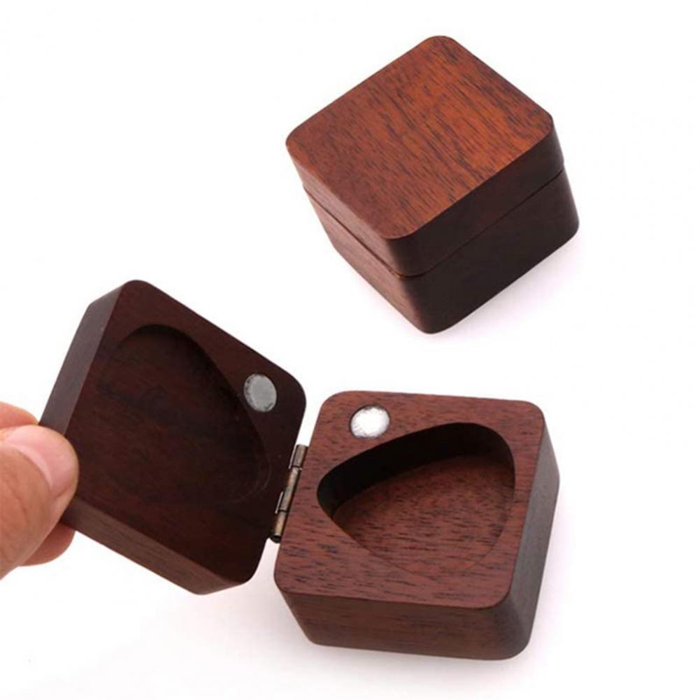 Caja de púas de madera cuadrada sólida, , soporte de púas, caja de almacenamiento para equipos de música de graves, accesorios, accesorio, 3 uds.