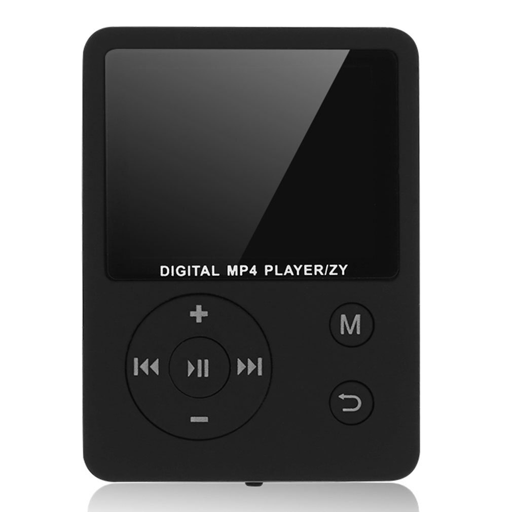 Tarjeta Mp3 y Mp4 sin anillo externo, reproductor Digital con botón redondo, pantalla colorida, reproductor de música, reproducción de vídeo: Negro