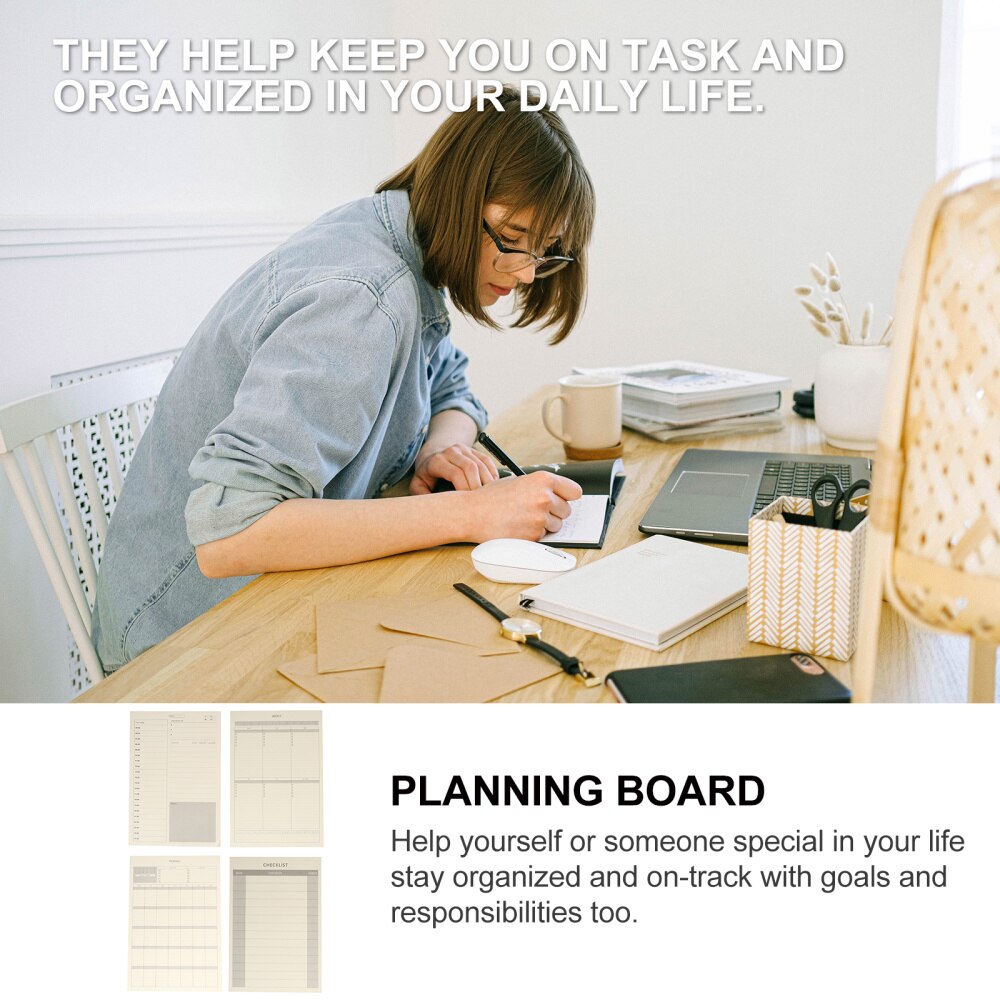 4 Packs Daily Weekly Monthly Notepad Schedule Checklist Notepad Planner Pad