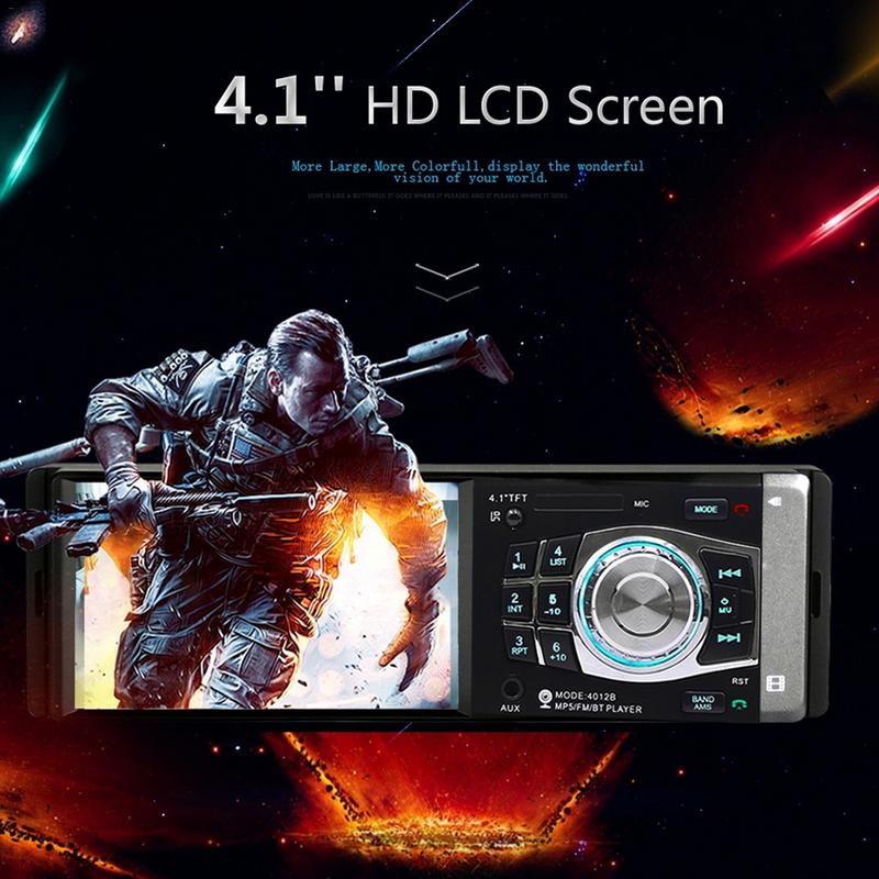 4.1 Inch 1 DIN Car MP5 Player Bluetooth FM Transmitter Radio Stereo Head Unit with Remote Control Can be Connected to Camera