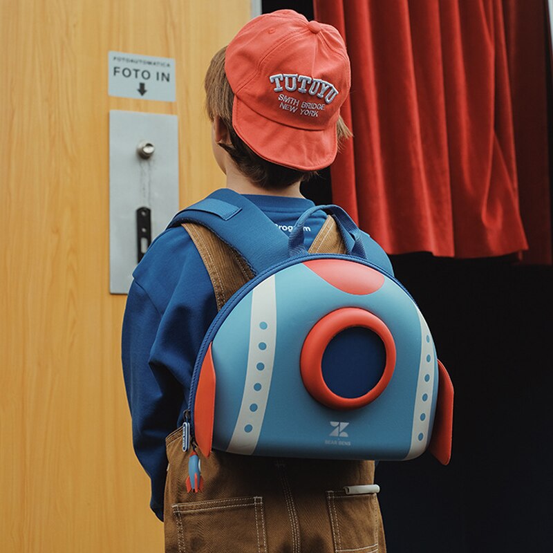 Nohoo toddler kids ryggsäck 3d raket utrymme tecknad förskola väskor barn skol ryggsäckar dagis barn väskor mochila