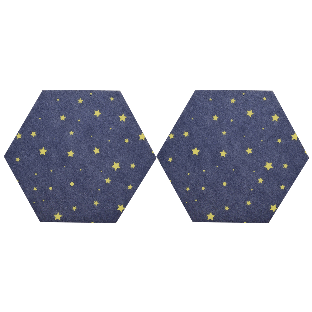 2Pcs Hexagon Felt Board DIY Wall Bulletin Board Self Adhesive Message Board: Default Title