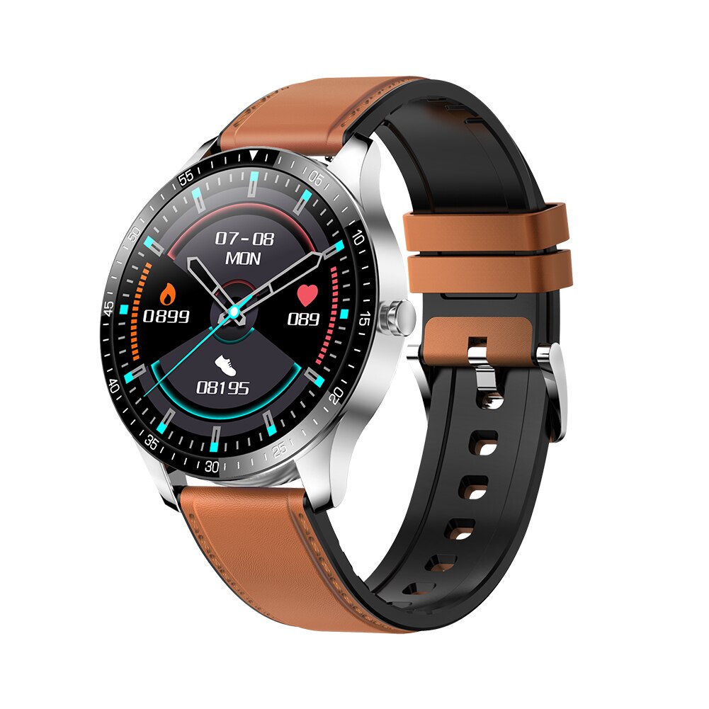 S80 Mannen Smart Horloge Fitness Tracker Hartslag Slaap Monitor Multi-Sport Camping IP67 Waterdichte Smartwatch Voor Ios Android: Brown skin