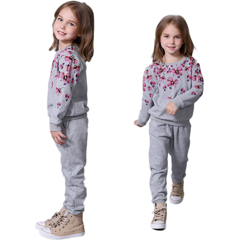 Girls Clothing Sets Spring Autumn Girl Sport Suits Floral Kids Suit Casual Tracksuit For Kids Children Clothing 2-8T