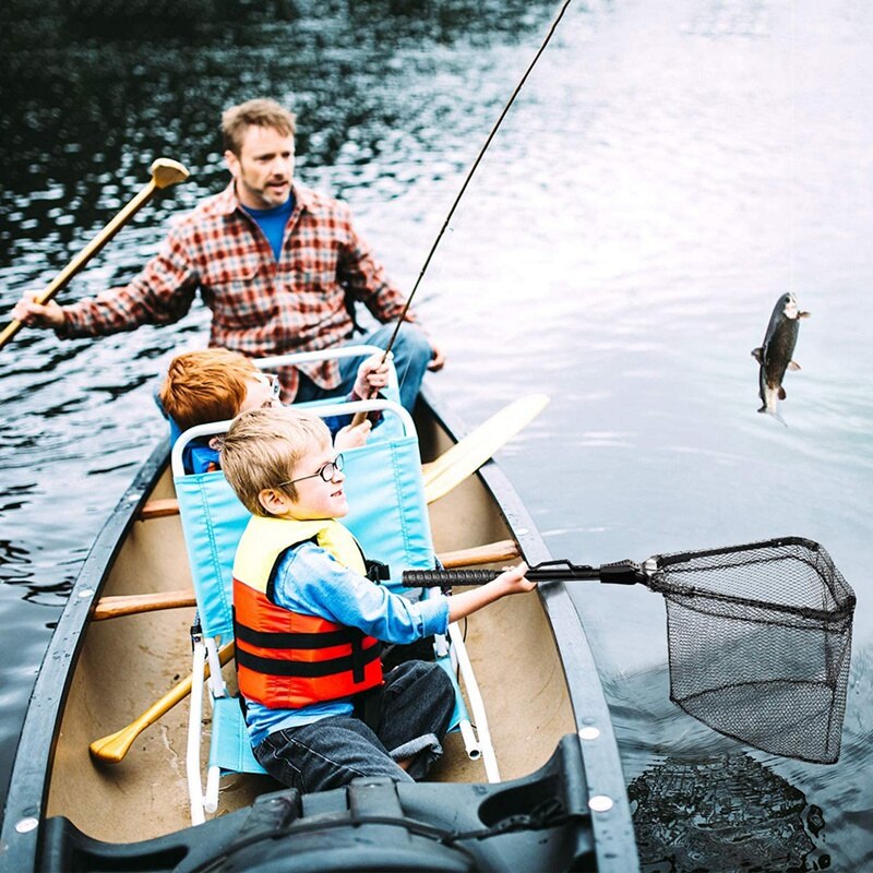 Floating Fishing Net,Folding Fishing Landing Net For Kayak, Fly, Catfish, Bass,Trout Fishing,Telescopic Handle