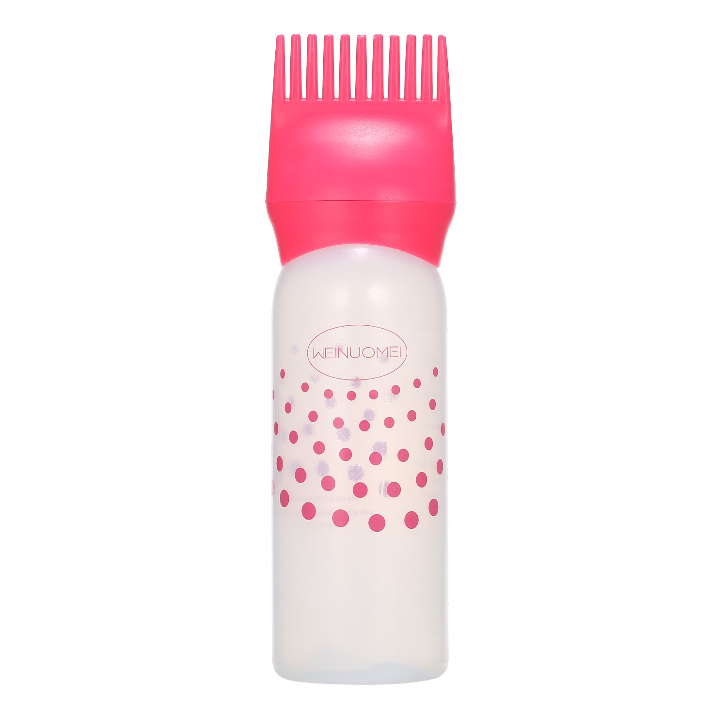 Pelo coloración y tinte aplicador de botellas dispensador con peine recargable raíz peine bote aplicador coloración del cabello en salón de estilo: Rosa