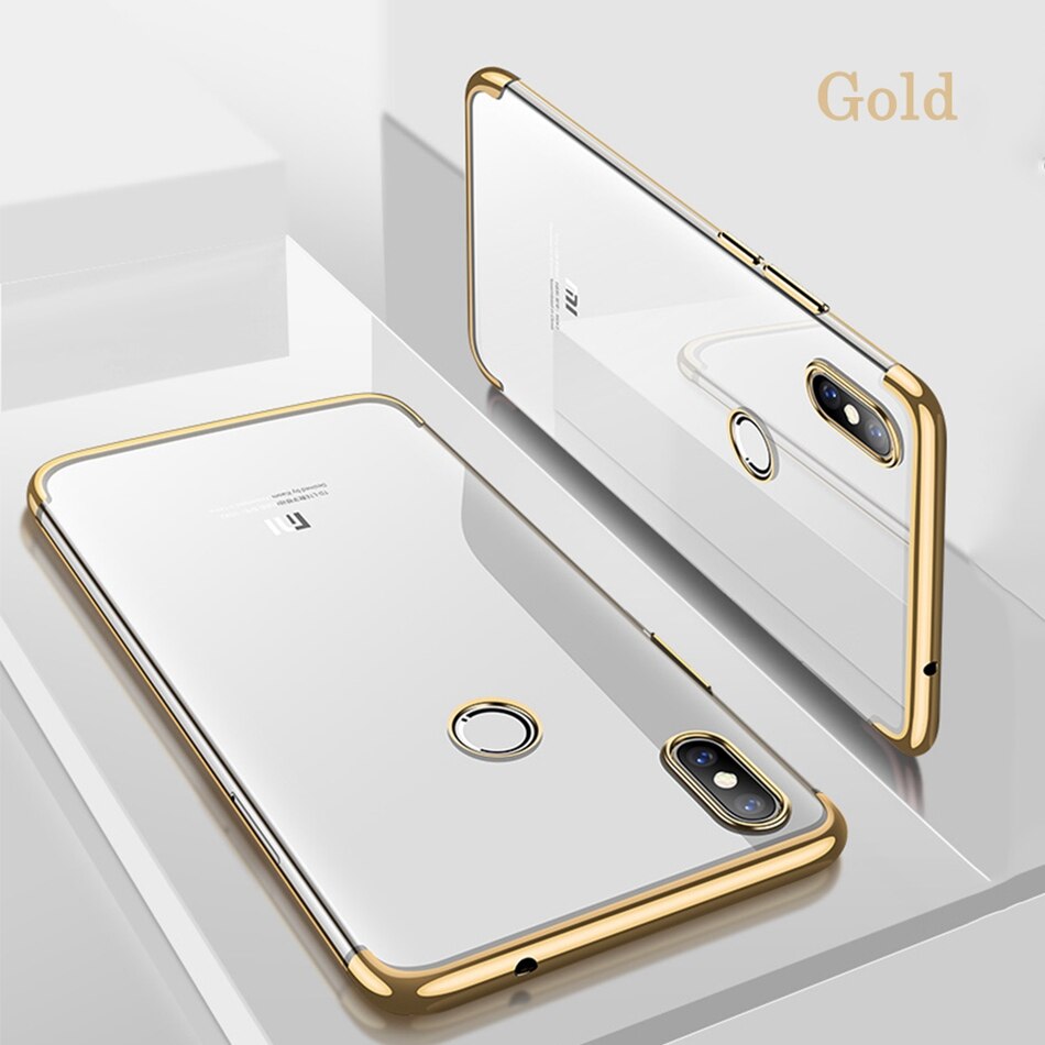 Luxury Original Phone Cases for Xiaomi Mi 8 Mi8 SE Soft TPU Ultra Thin Transparent Plating Back Cover for Xiaomi 8 Lite Explorer: Xiaomi Mi 8 / Gold