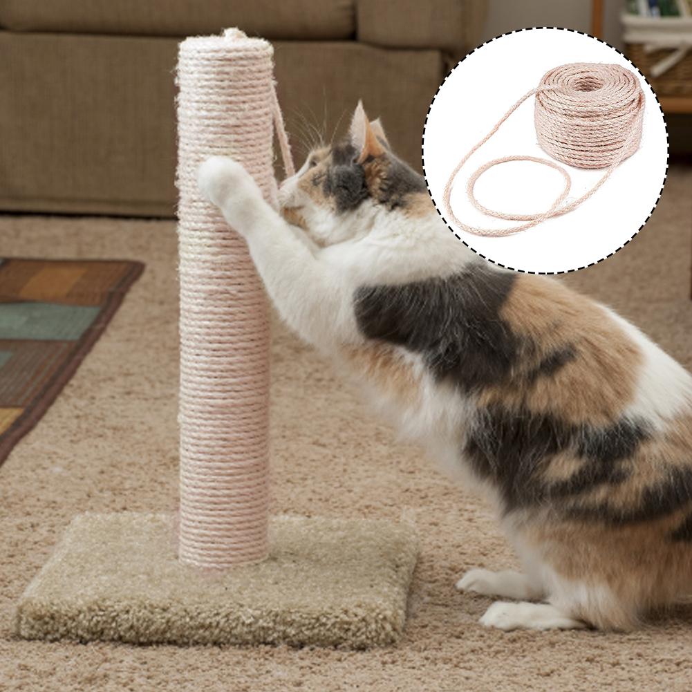 4/6Mm Sisal Touw Voor Krabpaal Kat Klimrek Diy Katten Krabpaal Speelgoed Maken Bureau Benen binding Touw Voor Kat Verscherpen