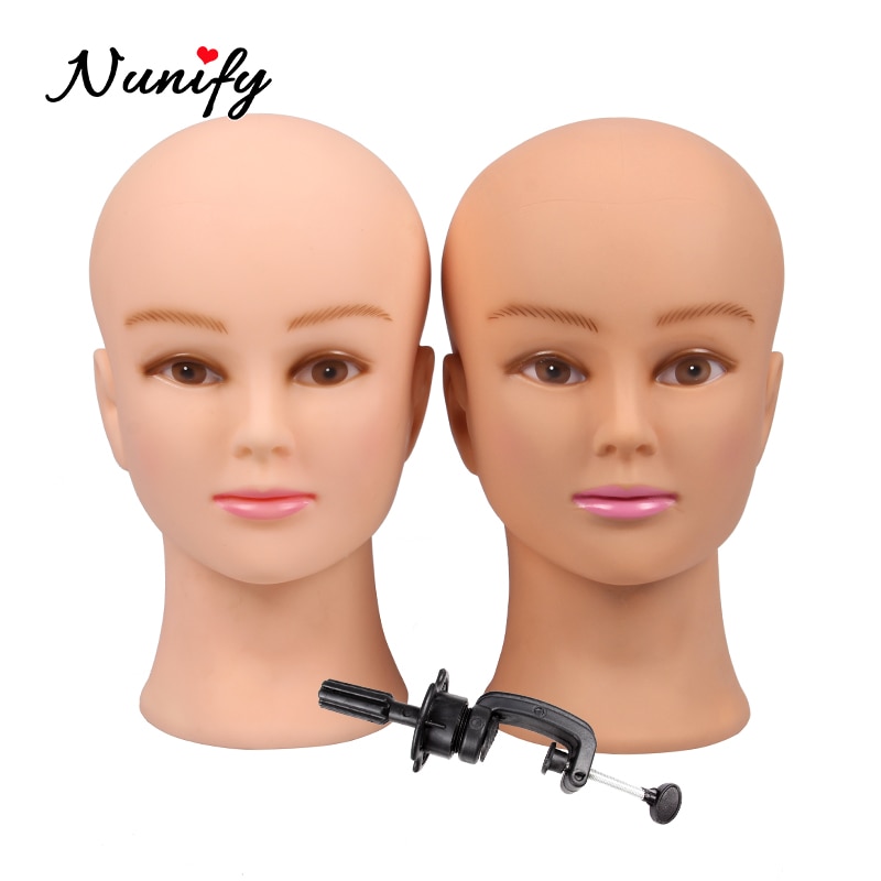 Nunify cabeça de manequim careca cabeça de manequim feminino para peruca que faz o chapéu exibição cosmetologia manequim cabeça para a prática de maquiagem