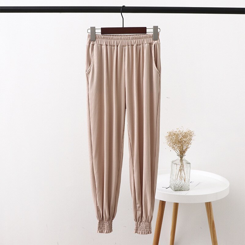 Fdfklak Slaap Bodems Vrouwen Pyjamabroek Big Size M-XXL Lente Zomer Lounge Wear Roze Pyjama Broek Nacht Broek