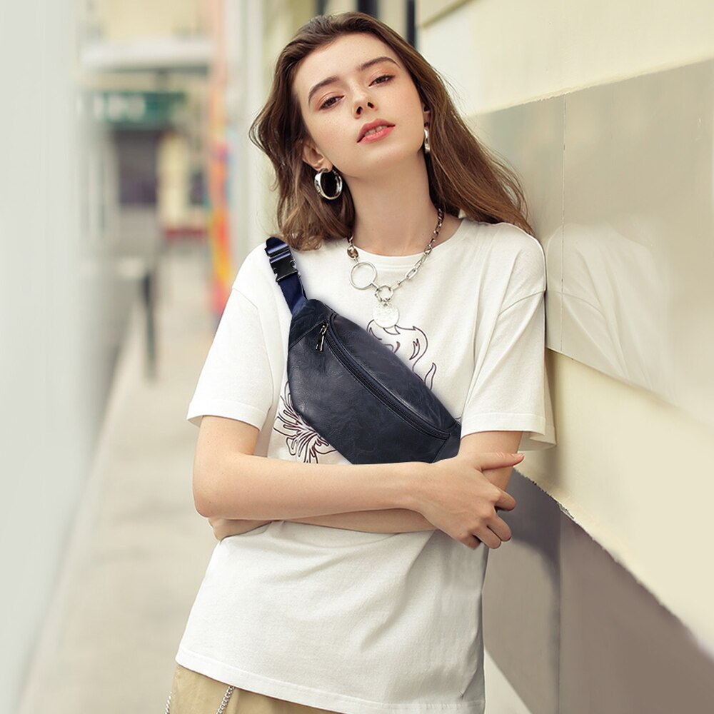 Buylor Fanny Pack Women's Belt Bag PU Leather Waist Bag Hip Bumbag Men Waterproof Chest Bag Casual Waist Pack for Outdoors