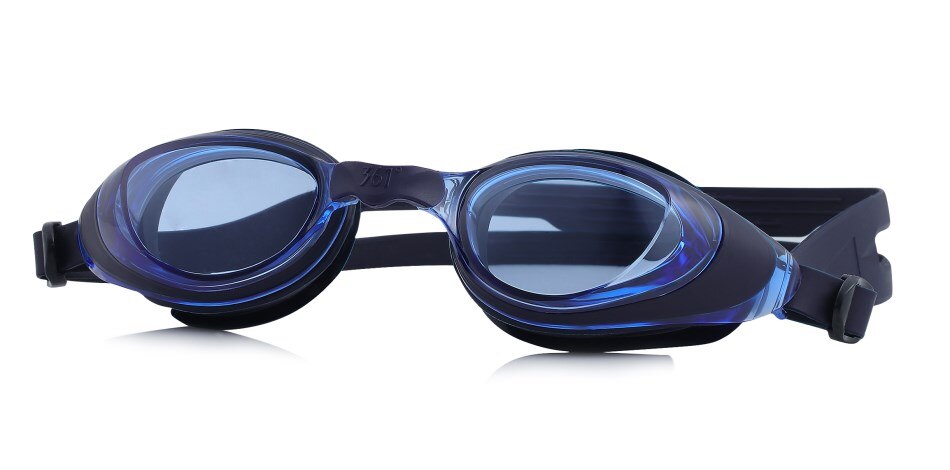 361 gafas de natación para niños y adultos, lentes transparentes, gafas de natación antivaho con estuche para piscina, gafas de natación impermeables ajustables de silicona: SLY196042-4 blue