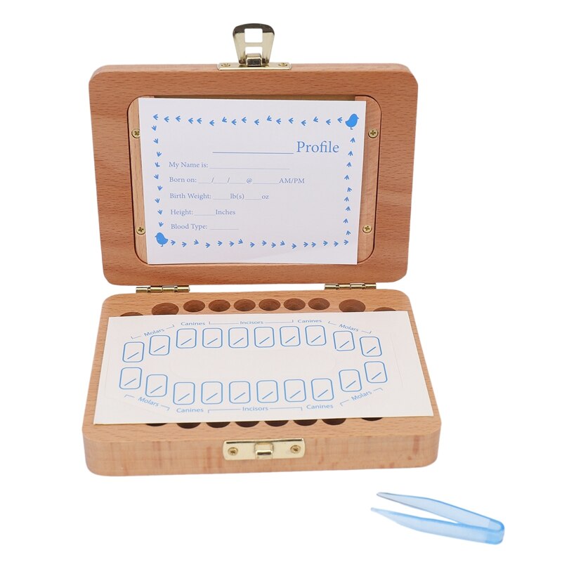 Tooth Keepsake Box, Baby Teeth Box Milk Teeth Save Organizer Kit, Tooth Collection with Photo Frame Memory Storage Souvenir