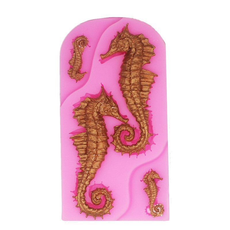 Marine siliconen mal zeepaardje schelp zeemeermin schildpad fondant chocolade sieraden sleutelhanger epoxy mal taart decoratie accessoires: Beige