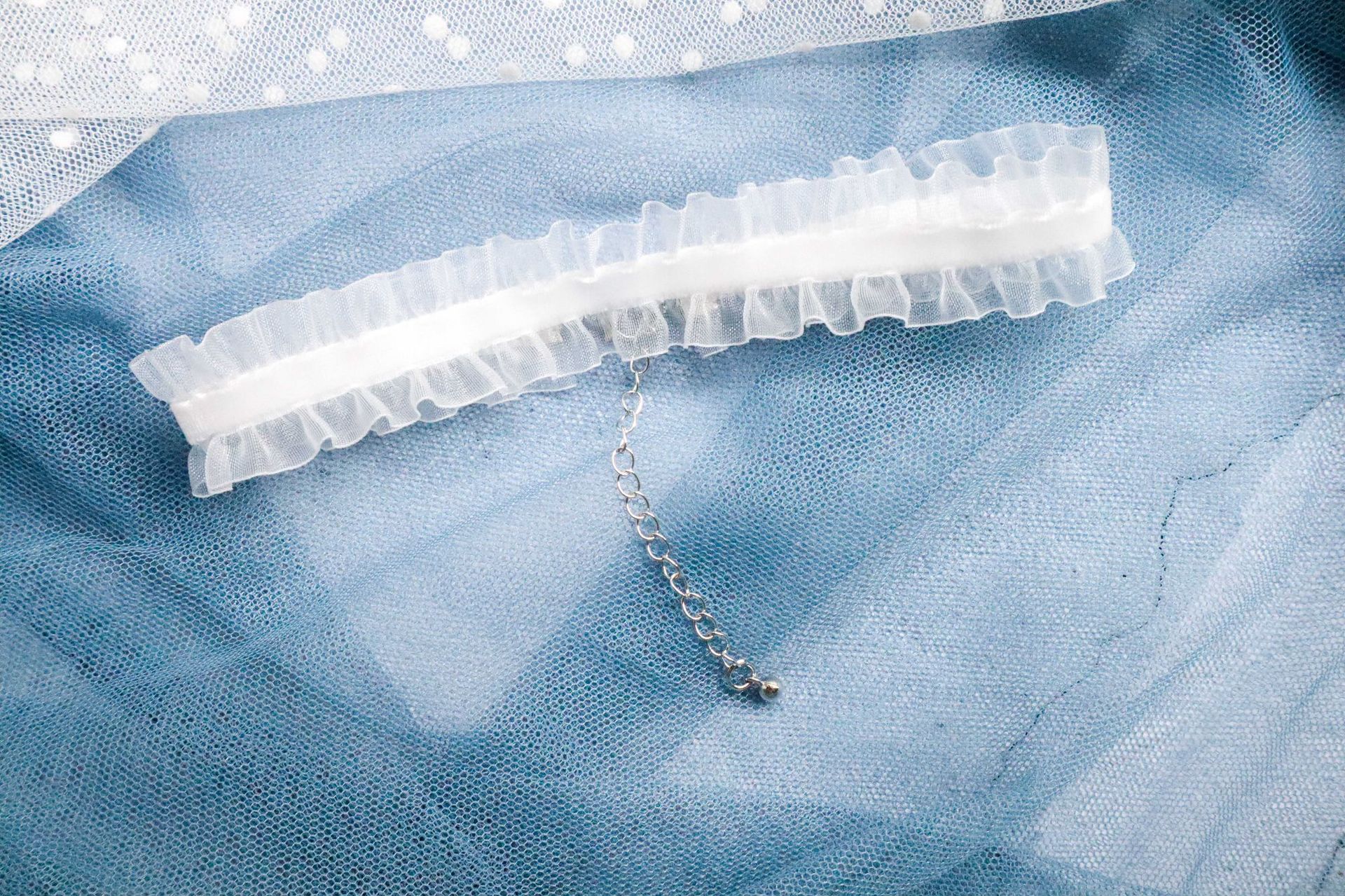 Sommer hjerte blonde choker halskæde hvidt bånd kort kraveben krave til kvinde smykker japan og korea stil