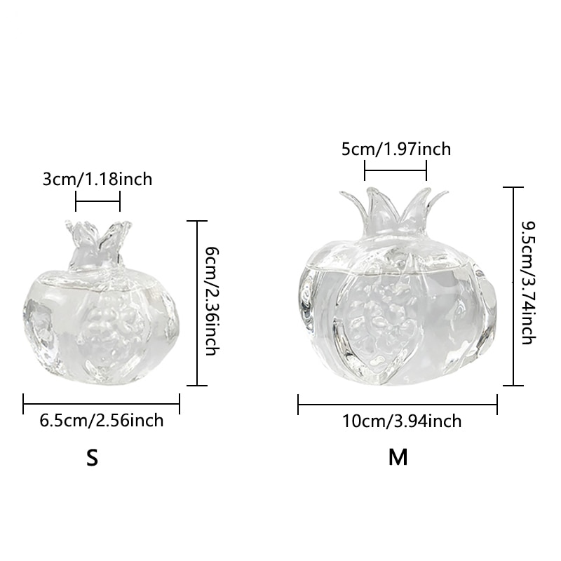 Mini Pomegranate Glass Vase Handmade Vase Transparent Glass Flower Pot Hydroponic Flower Arrangement Crafts Desktop Decoration