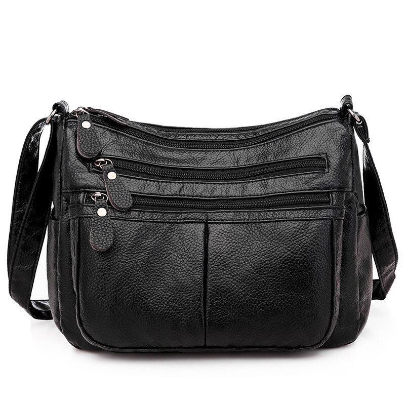 LONOOLISA bolsos de hombro de para mujer, bolsos cruzados de multibolsillo para mujer, Bolso bandolera de gran capacidad, Bolso de mujer: Black-3