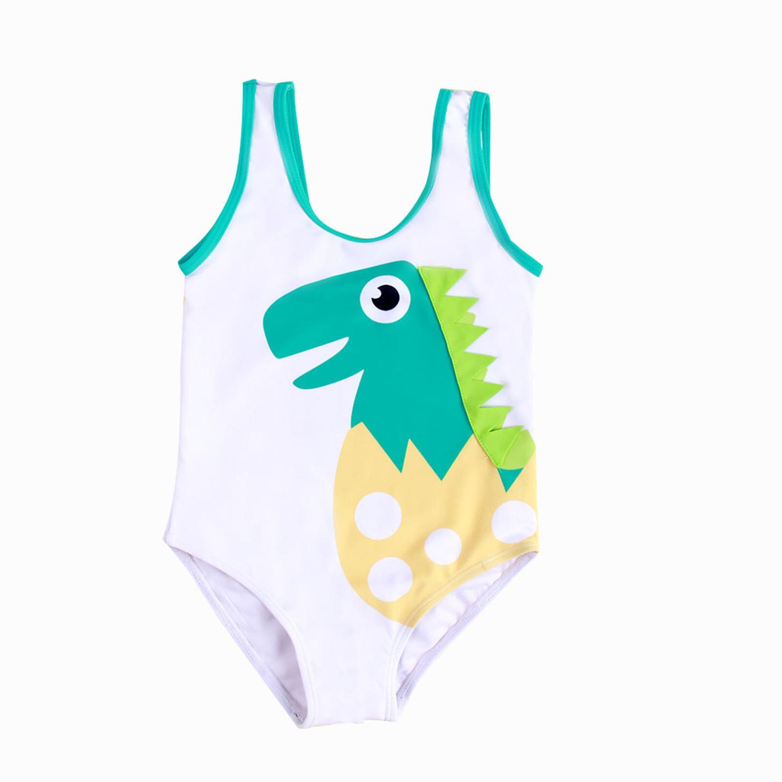 Traje de baño de una pieza con estampado de dinosaurio para niños pequeños, bañador bonito para playa, Kaiwaii, n. ° 5,