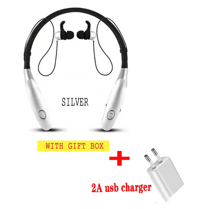 Auricolare Bluetooth 34Hr Cuffie Senza Fili In Esecuzione Sport Suono Basso Auricolare Con Microfono Per Il Iphone Xiaomi Auricolari: SILVER GIFT UC