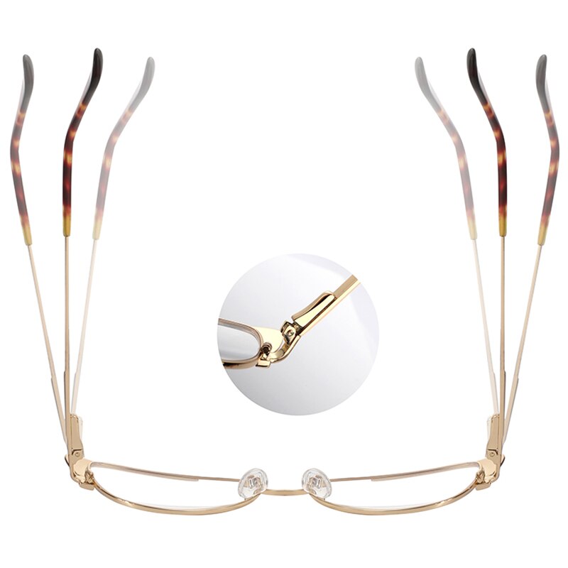 Gafas redondas con de ojo de gato para mujer, anteojos femeninos con montura sin tornillos, de estilo Vintage, a la