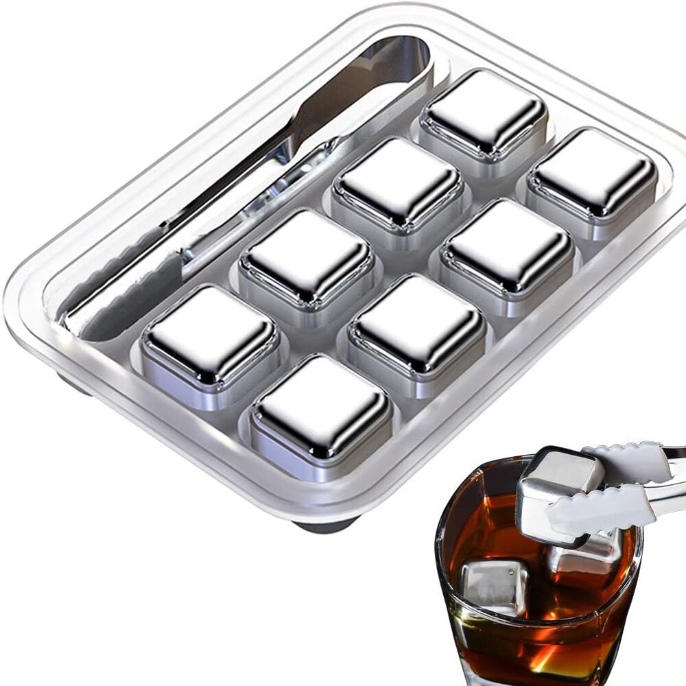 Whisky Stenen Ijsblokjes Set Herbruikbare Food Grade Rvs Wijn Cooling Cube Chilling Party Bar Tool Roestvrij Ice Cube