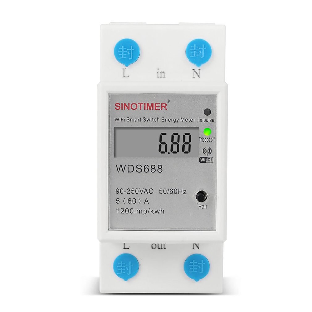 Digital Electric Consumption KWh Din Rail Smart Energy Meter WiFi Power Meter Watt Remote Switch Control Monitors 230V AC