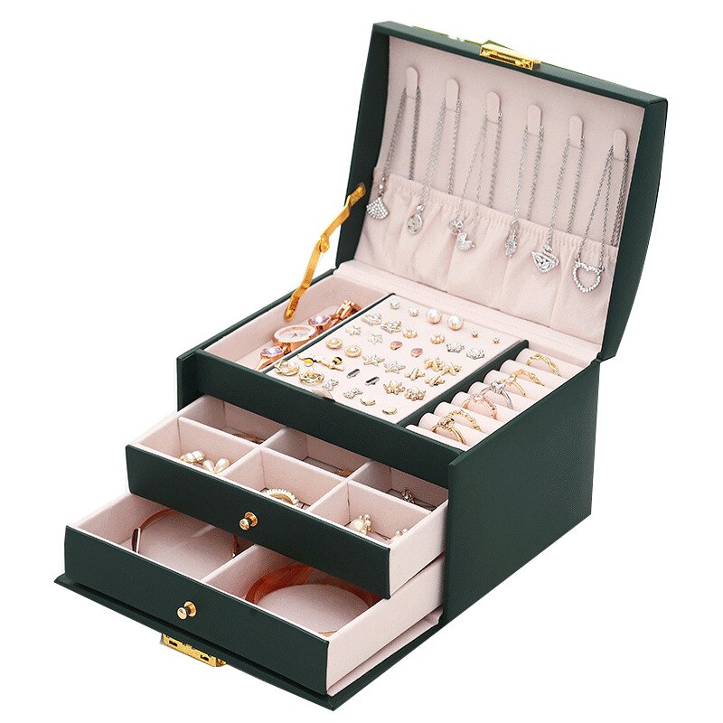 Bloong Lagen Sieraden Organizer Box Exquisite Vrouwen Meisjes Display Houder Oorbel Ring Ketting Opslag