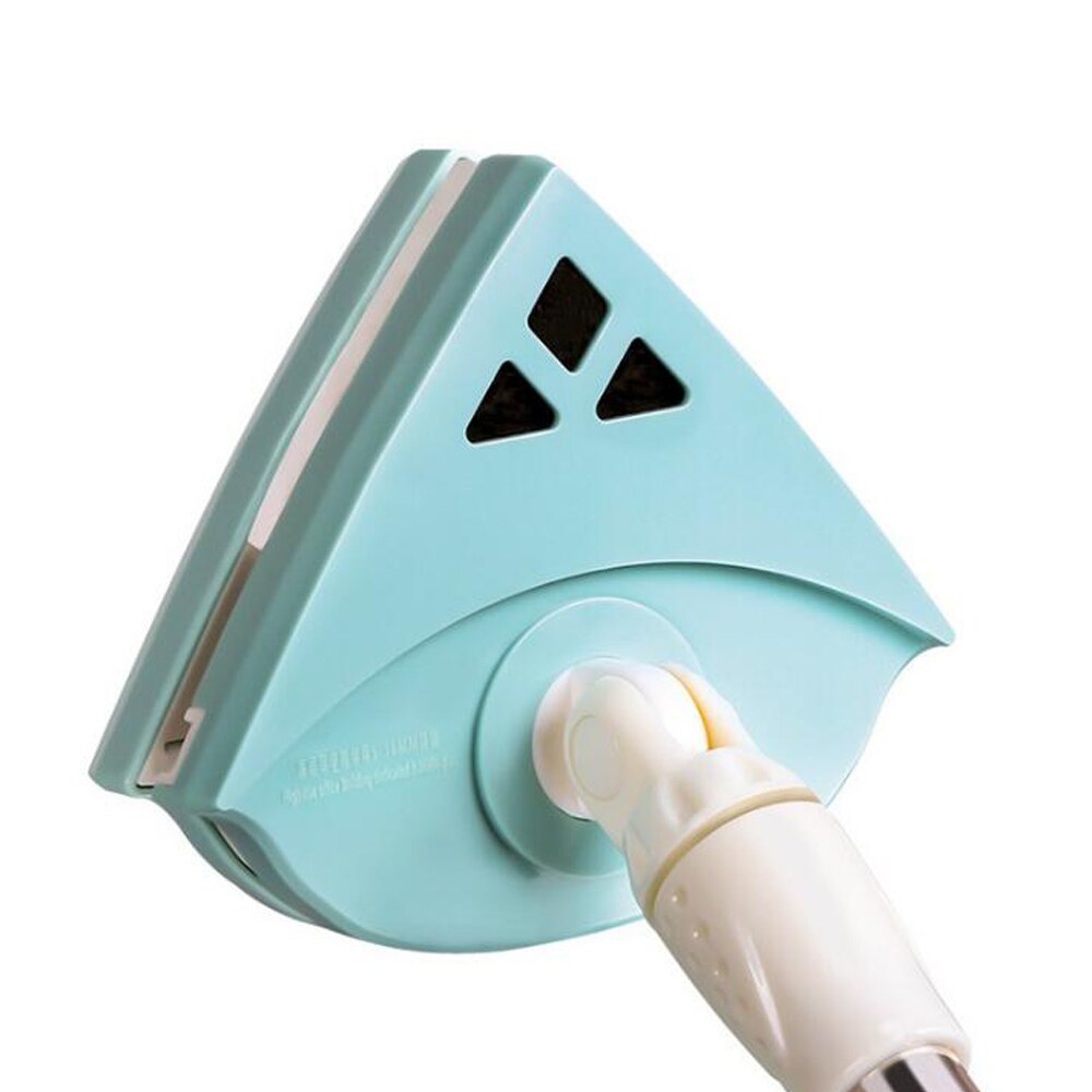 Lingette magnétique Double face pour vitres, ensemble de 4 tiges réglables, nettoyeur à brosse triangulaire de verre pour bâtiments, ménage: light blue