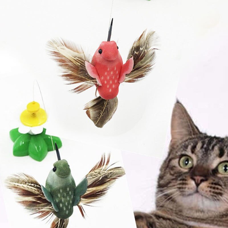 Electric Funny cat random Rotating Bird pet toy Play Butterfly Kitten Teaser Cat Rod Wire Toy For Pet Cat