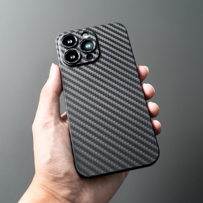Ultradünne pc-hülle mit carbonfaser-aufbringen für iphone 13, 12 Profi max, Mini , 11 Profi max , 8, 7 Plus, x, xs, xr – objektivschutz