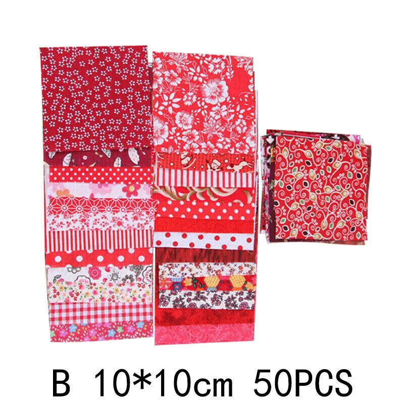 50 Stks/set 10*10Cm Vierkante Bloemenprint 100% Katoen Stof Patchwork Doek Craft Naaien Kleding Handgemaakte Materiaal Diy accessoires: b