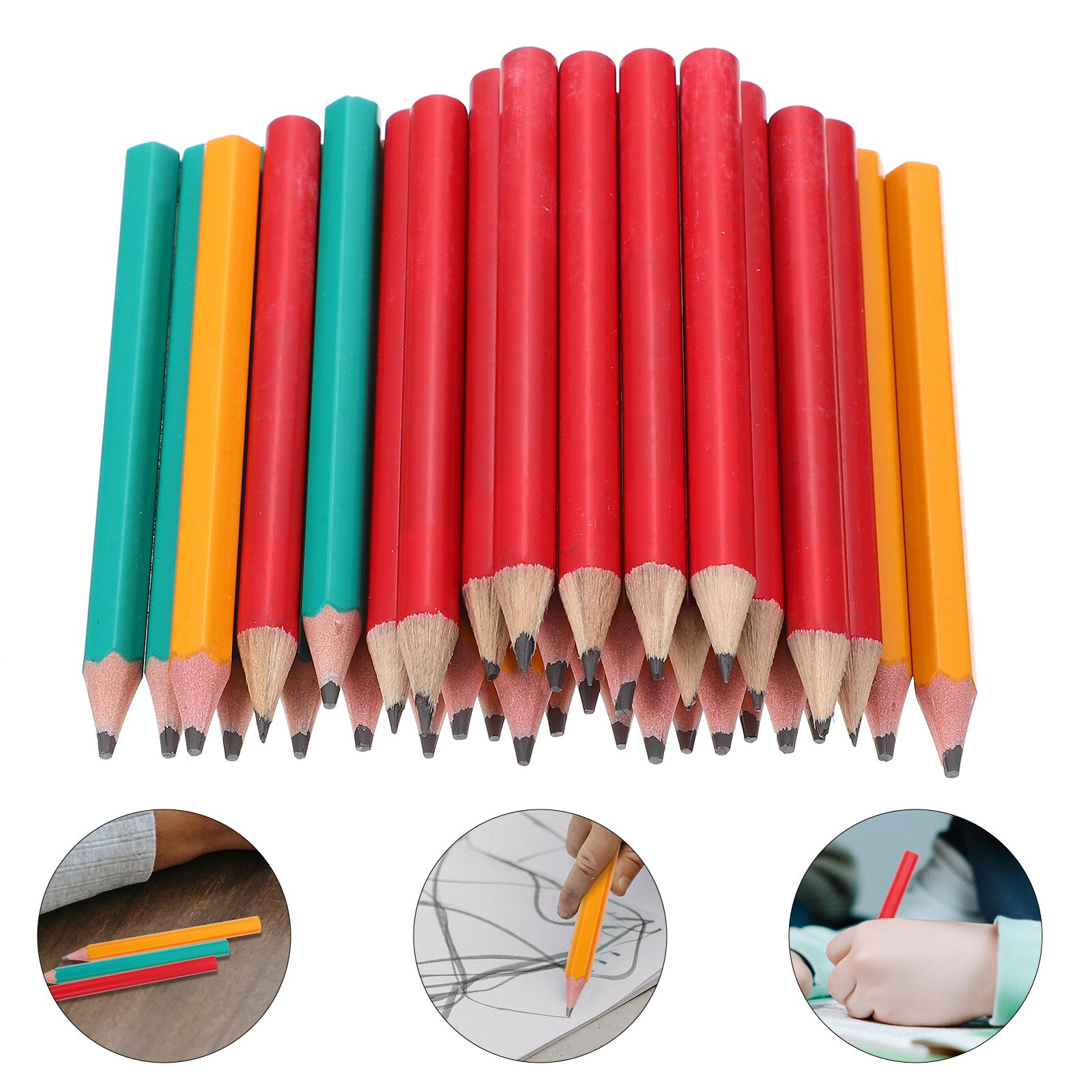 108Pcs Portable Kids Writing Pencils Plastic Pencils for Toddlers Writing Learning Pencils for Children: Default Title