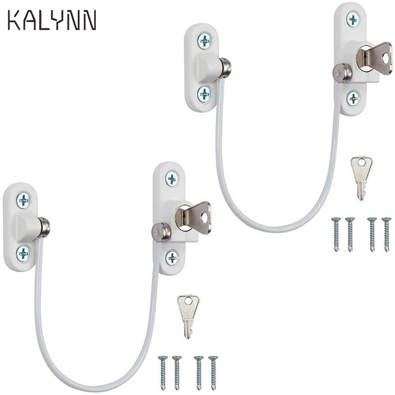 1-6PCS Kids Window Door Cable Restrictor Lock Child Baby Safety Security Wire Catch with Keys Public and Commercial Applications