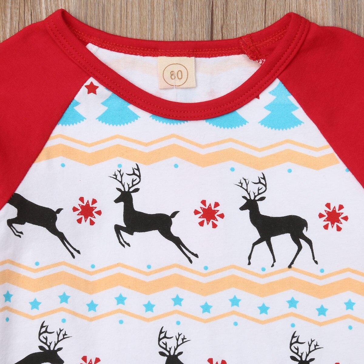 Jul baby drenge piger elg skjorter toppe jule flæser tegneserie hjorte stribede toppe barn baby børn julemands bluse tøj 6m-4y